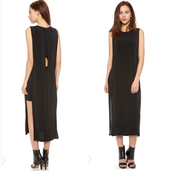 Helmut Lang | Brand New High Slit Cutout Maxi Black Dress | Size M - Picture 1 of 11